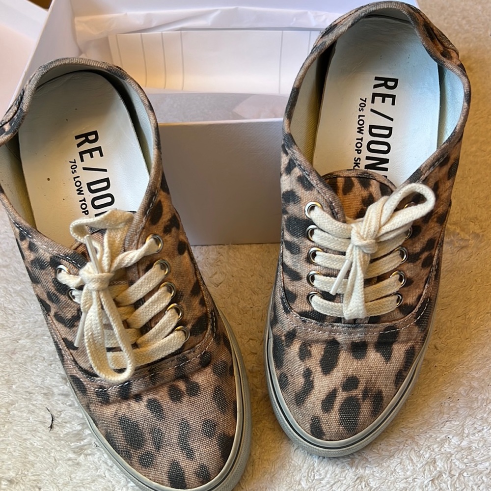 Re/Done 70s low top leopard sneakers